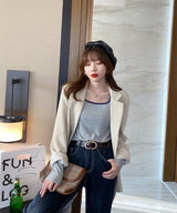 スクエアバイカラーリブロングTシャツ - jemiremi